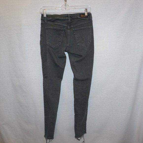 LEVI'S 535 Leggings Gray Destroyed 5 Junior - Picture 6 of 9